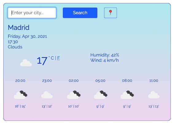 Weather App Project in Vanilla JS